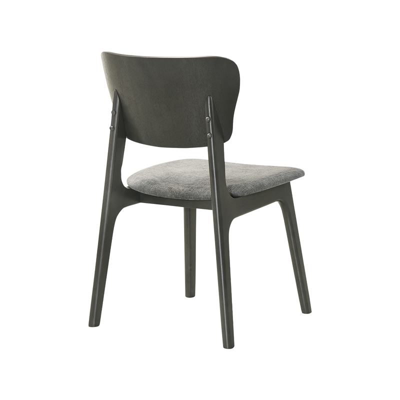 Kalia 5 Piece Wood Dining Set in Gray Finish with Gray Fabric