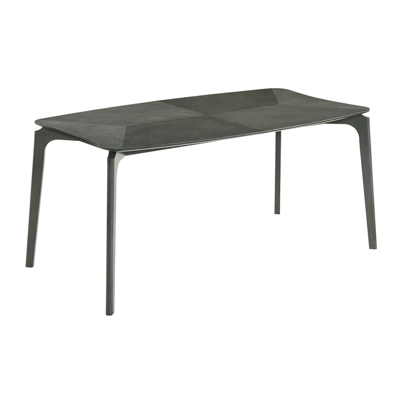 Kalia 7 Piece Wood Dining Set in Gray Finish with Gray Fabric