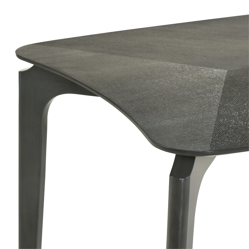 Kalia 7 Piece Wood Dining Set in Gray Finish with Gray Fabric