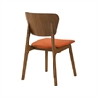 Kalia 7 Piece Wood Dining Set in Walnut Finish with Orange Fabric
