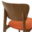 Kalia 7 Piece Wood Dining Set in Walnut Finish with Orange Fabric