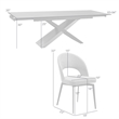Milena Lucia 5 Piece Extendable Dining Set with Brown Fabric Chairs