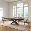 Milena Lucia 5 Piece Extendable Dining Set with Gray Fabric Chairs