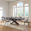 Milena Lucia 7 Piece Extendable Dining Set with Gray Fabric Chairs