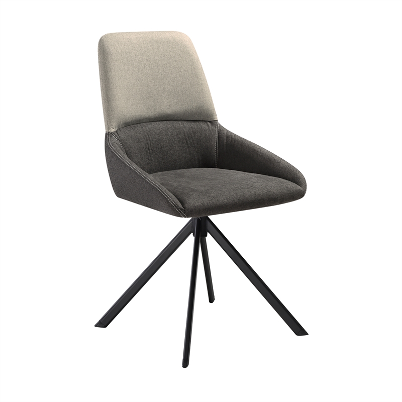 Alora Maverick 7 Piece Extendable Dining Set with Two-Tone Gray Fabric Chairs