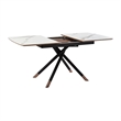 Alora Maverick 7 Piece Extendable Dining Set with Two-Tone Gray Fabric Chairs