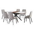 Alora Susie Extendable 7 Piece Dining Set with Gray Fabric Chairs