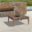 Orbit Square Outdoor Patio Coffee Table in Weathered Eucalyptus Wood