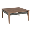 Orbit Square Outdoor Patio Coffee Table in Weathered Eucalyptus Wood