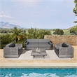 Vivid Outdoor Patio Coffee Table in Gray Eucalyptus Wood