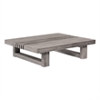 Vivid Outdoor Patio Coffee Table in Gray Eucalyptus Wood