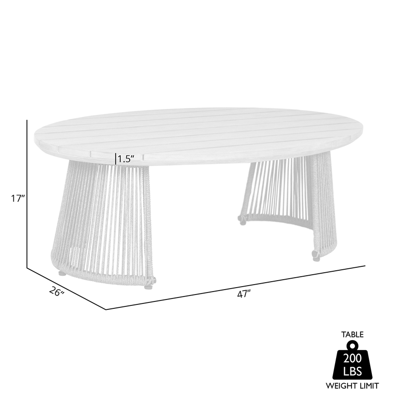 Orbit Outdoor Dining Chair in Eucalyptus Wood with Gray Rope and Taupe Cushions