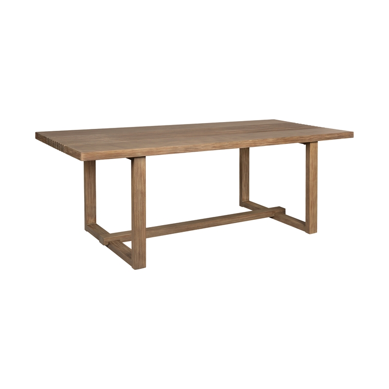 Escondido Island Outdoor 5 Piece Round Dining Set in Eucalyptus and Gray Rope