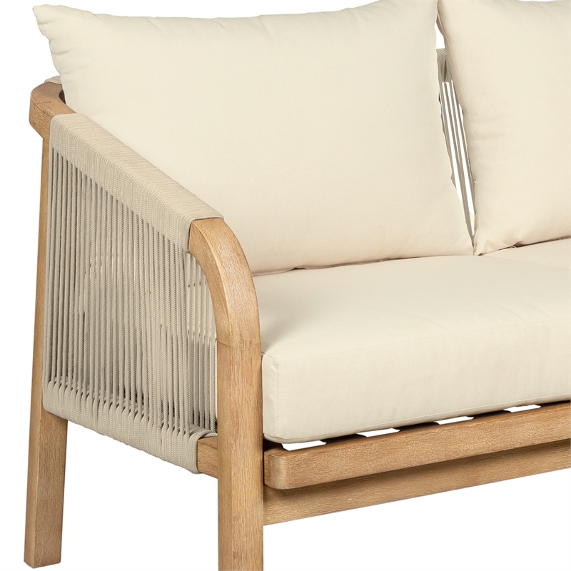 Vivid Outdoor Dining Chair in Gray Eucalyptus Wood with Gray Olefin Cushions