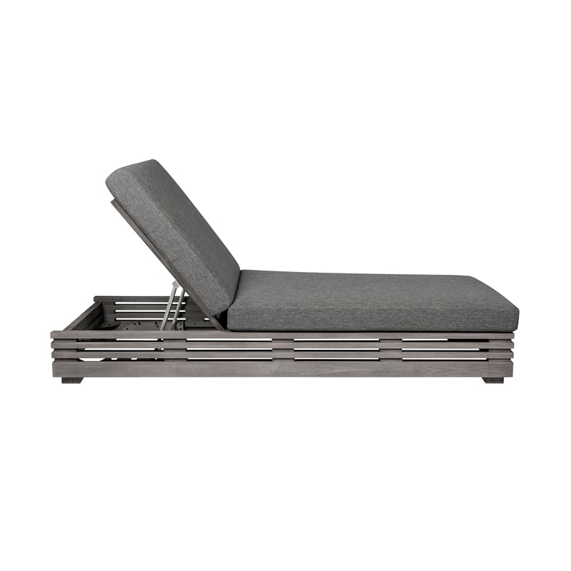 Orbit Outdoor Chair in Eucalyptus Wood with Gray Rope and Taupe Cushions