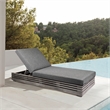 Orbit Outdoor Chair in Eucalyptus Wood with Gray Rope and Taupe Cushions