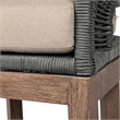Orbit Outdoor 5 Piece Dining Set in Eucalyptus with Gray Rope and Taupe Cushions