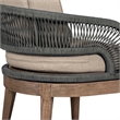 Orbit Outdoor 5 Piece Dining Set in Eucalyptus with Gray Rope and Taupe Cushions