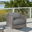 Orbit Outdoor Patio Dining Table in Weathered Eucalyptus Wood
