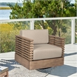 Orbit Outdoor Chaise Lounge Chair in Eucalyptus with Rope and Taupe Cushions