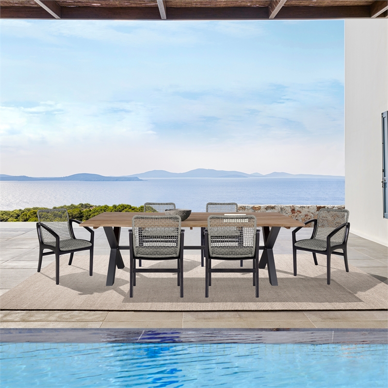 Vivid Outdoor Patio Chair in Light Eucalyptus Wood with Taupe Olefin Cushions
