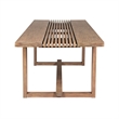 Armen Living Vivid Outdoor Patio Dining Table in Light Eucalyptus Wood