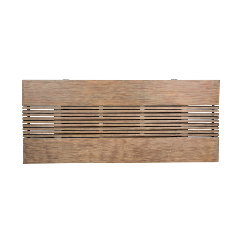 Armen Living Vivid Outdoor Patio Dining Table in Light Eucalyptus Wood