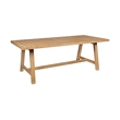 Armen Living Vivid Outdoor Patio Dining Table in Light Eucalyptus Wood