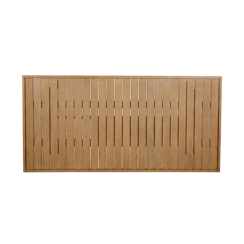 Armen Living Vivid Outdoor Patio Dining Table in Light Eucalyptus Wood