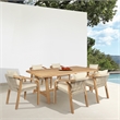 Armen Living Vivid Outdoor Patio Dining Table in Light Eucalyptus Wood