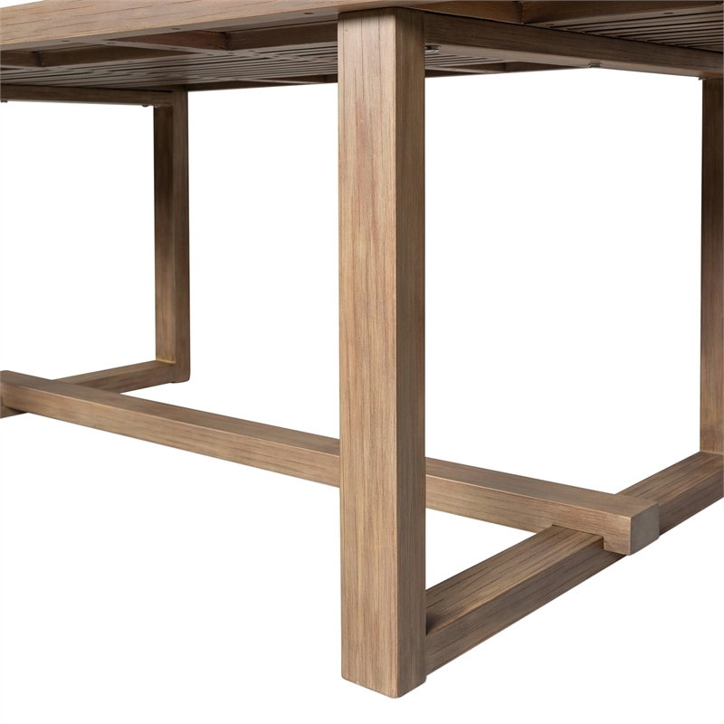 Vivid Outdoor 7 Piece Dining Set in Light Eucalyptus Wood with Taupe Cushions