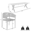 Vivid Outdoor Patio Dining Table in Gray Eucalyptus Wood