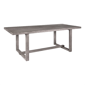 Vivid Outdoor Patio Dining Table in Gray Eucalyptus Wood
