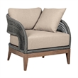 Glendora Beckham Outdoor 5 Piece Live Edge Dining Set in Eucalyptus and Rope