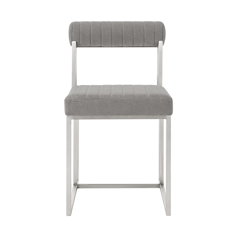 Anastasia Dining Chair with Light Gray Fabric - Set of 2