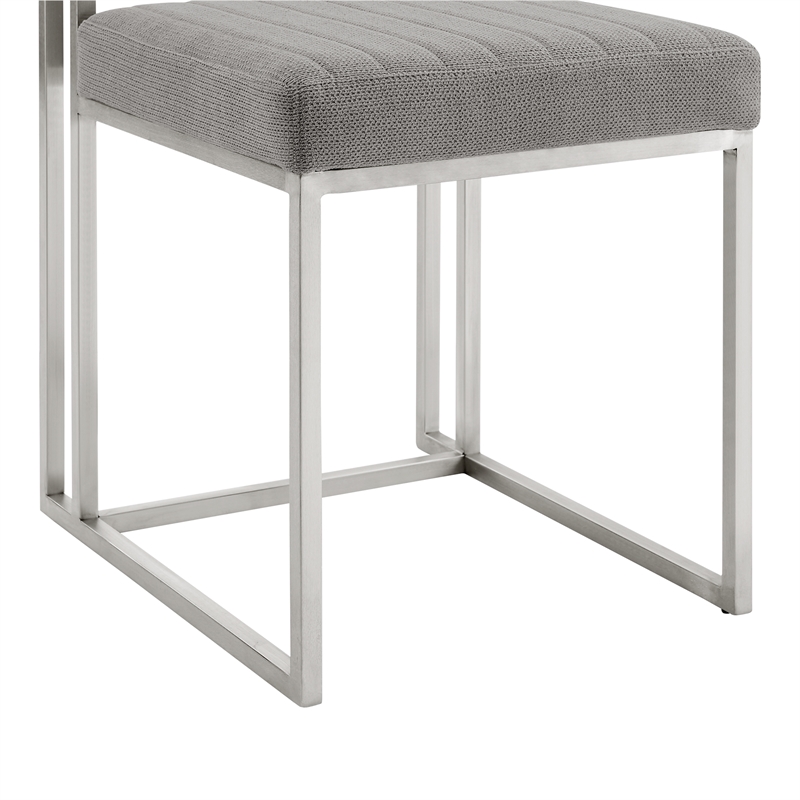 Anastasia Dining Chair with Light Gray Fabric - Set of 2
