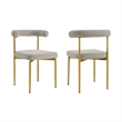 Shannon Dining Chair with Taupe Fabric - Set of 2