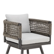 Alegria Outdoor Swivel BarStool in Aluminum with Gray Rope & Light Gray Cushions