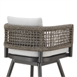 Alegria Outdoor Swivel BarStool in Aluminum with Gray Rope & Light Gray Cushions