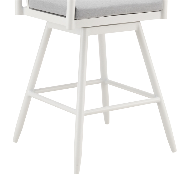 Crown Outdoor  Swivel Counter Stool in Aluminum