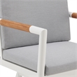 Crown Outdoor Swivel Bar Stool in Aluminum with Brown Rope & Light Gray Cushions
