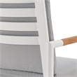 Crown Outdoor Swivel Bar Stool in Aluminum with Brown Rope & Light Gray Cushions