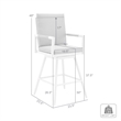 Crown Outdoor Swivel Bar Stool in Aluminum with Brown Rope & Light Gray Cushions