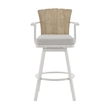 Hazel Outdoor Swivel Counter Stool in Aluminum with Teak Wood