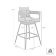 Menorca Outdoor Patio Swivel Counter Stool in Aluminum with Gray Cushions