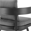 Menorca Outdoor Patio Swivel Bar Stool in Aluminum with Gray Cushions