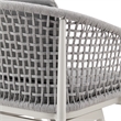 Rhodes Outdoor Swivel Counter Stool in Aluminum with Light Gray Rope & Cushions