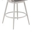 Rhodes Outdoor Swivel Counter Stool in Aluminum with Light Gray Rope & Cushions