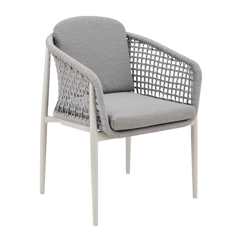 Rhodes Outdoor Patio Dining Chair in Aluminum Set of 2