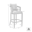 Zella Outdoor Patio Bar or Counter Stool in Aluminum with Rope and Cushions